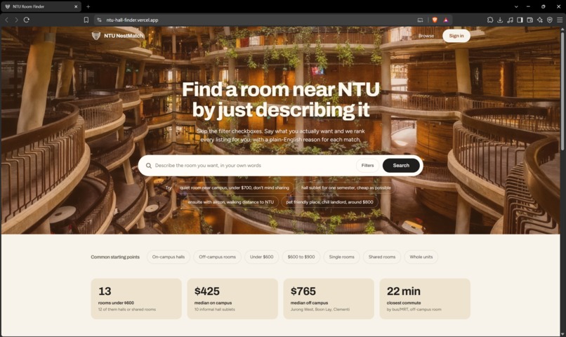 NTU NestMatch – screenshot 1
