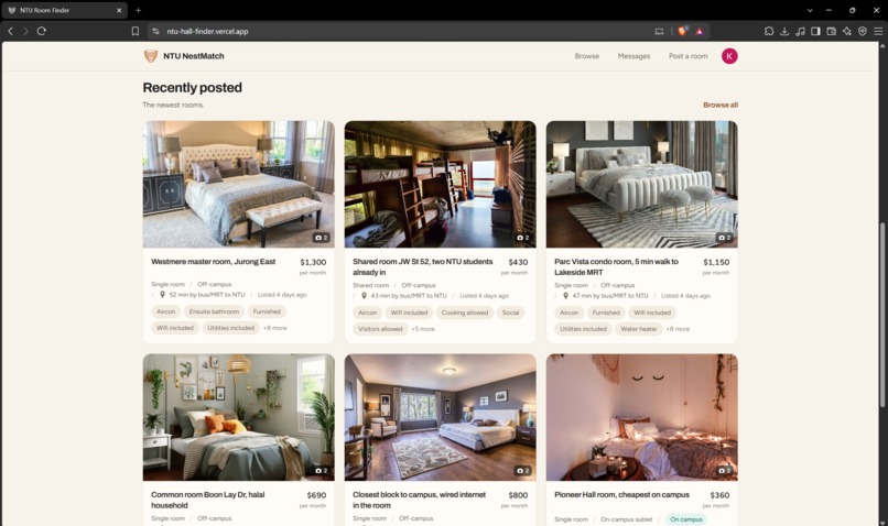 NTU NestMatch – screenshot 2