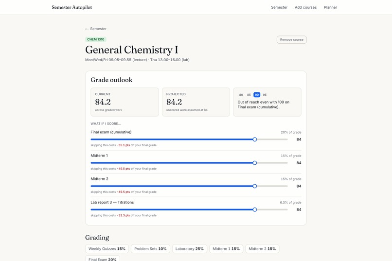 Semester Autopilot – screenshot 1