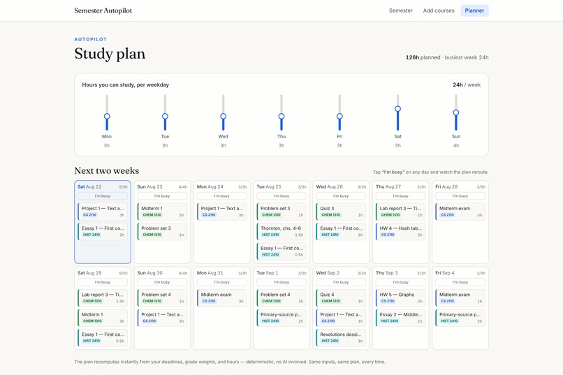 Semester Autopilot – screenshot 3