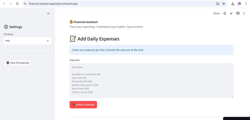 Finanicial Assistant – screenshot 1
