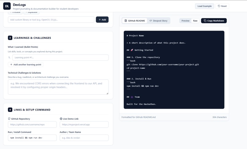 Devlogger – screenshot 2