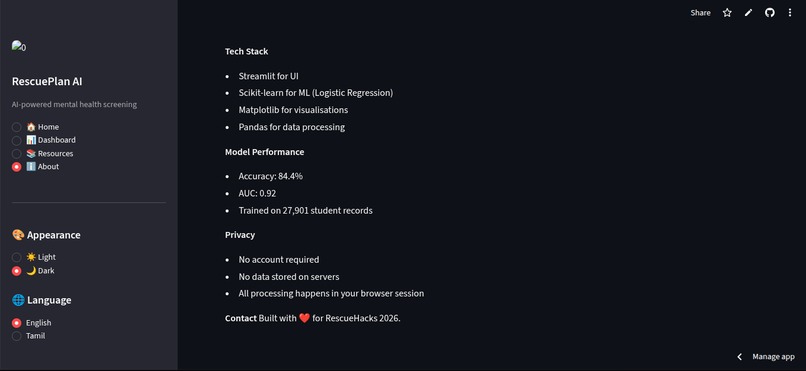 Rescue plan AI – screenshot 2