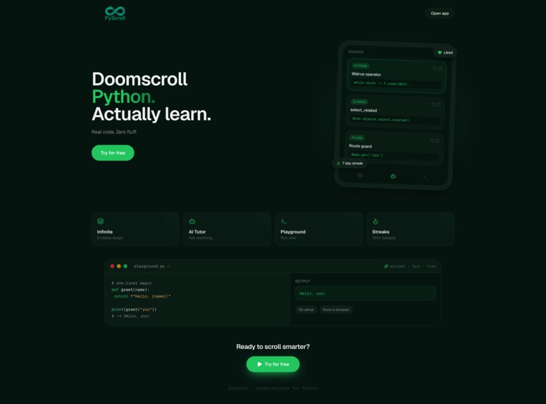 PyScroll – screenshot 1