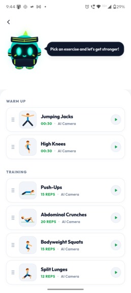 Fitte-AI Workout – screenshot 1