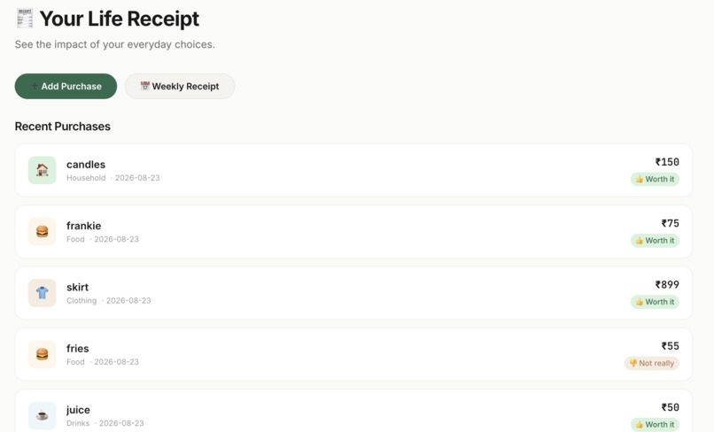 Life Receipt – screenshot 2