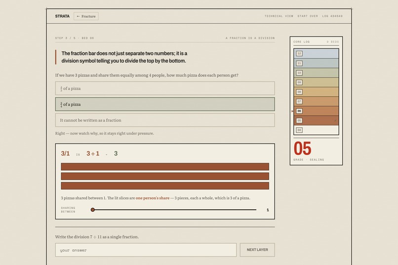 Strata - a learning diagnostic that drills backwards – screenshot 1