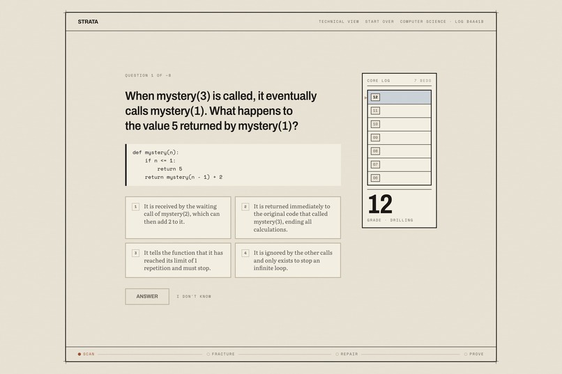 Strata - a learning diagnostic that drills backwards – screenshot 3