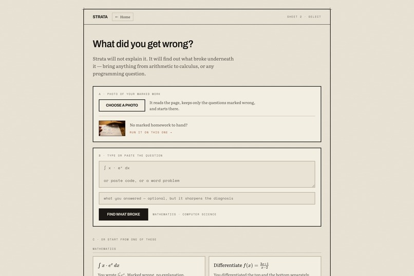Strata - a learning diagnostic that drills backwards – screenshot 4