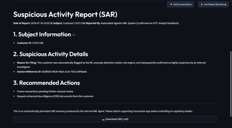 Agentic AML – screenshot 4
