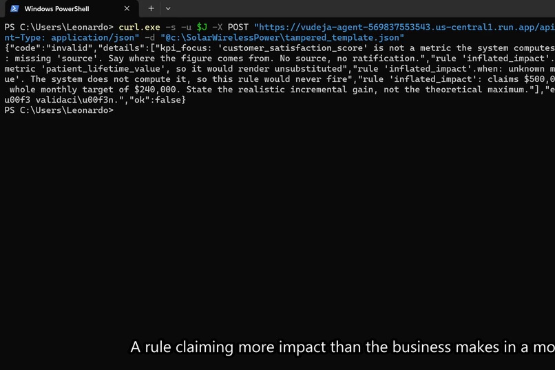 VuDeja: the agent that provisions agents – screenshot 2