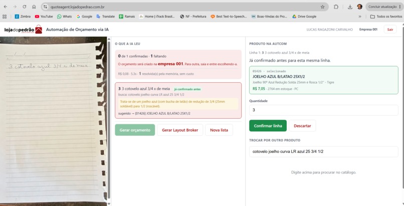 QuoteAgent — AI-Powered Construction Quote Automation – screenshot 1