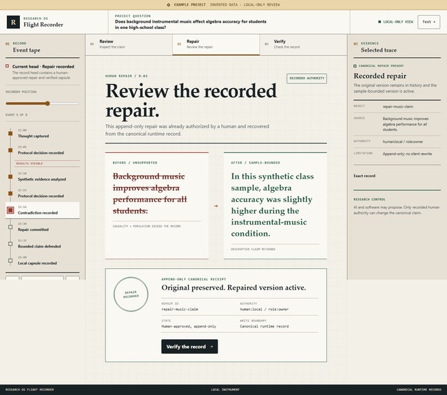 Research OS — Research Flight Recorder – screenshot 5