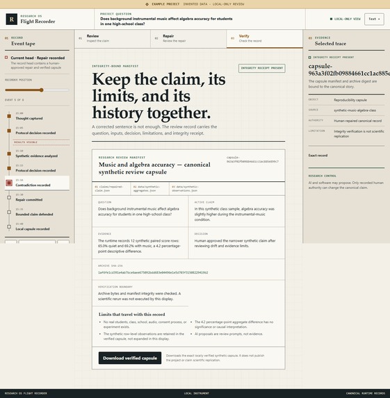 Research OS — Research Flight Recorder – screenshot 6