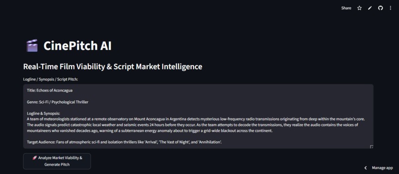 CinePitch AI – screenshot 1
