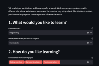 Education Recommendation website