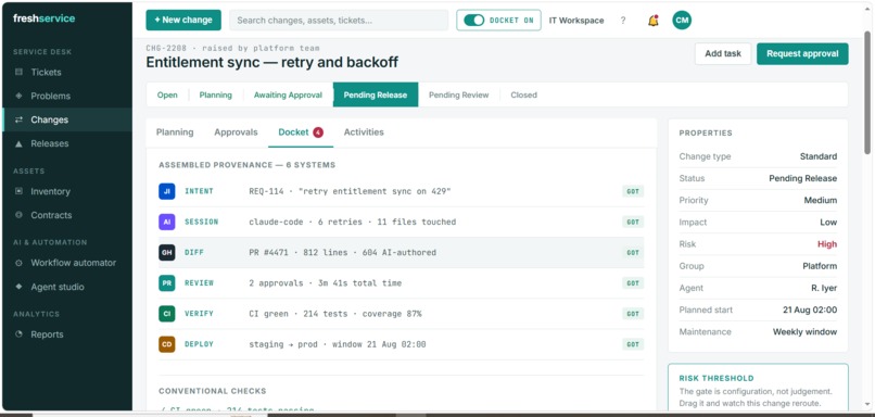 Docket — AI-Native Change Governance – screenshot 3