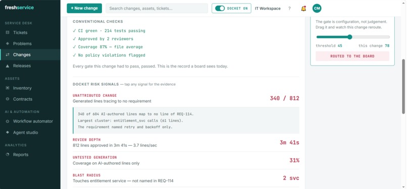 Docket — AI-Native Change Governance – screenshot 4