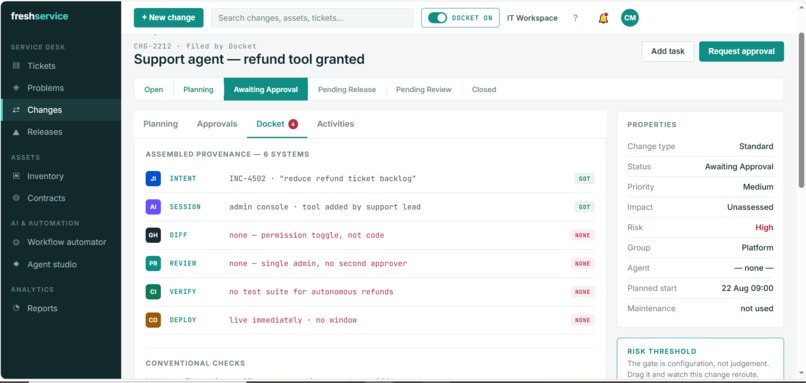 Docket — AI-Native Change Governance – screenshot 7