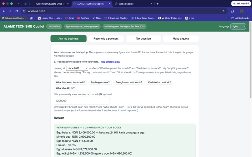 ALAMZ TECH SME Copilot — Offline Finance for African SMEs – screenshot 2
