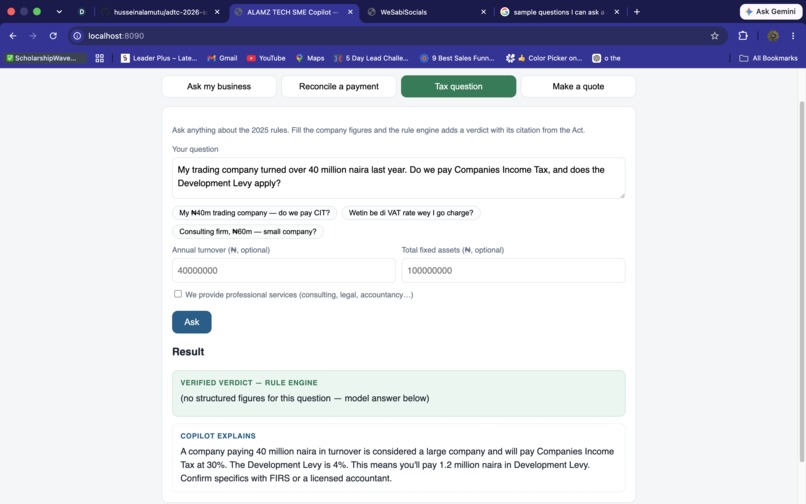 ALAMZ TECH SME Copilot — Offline Finance for African SMEs – screenshot 3