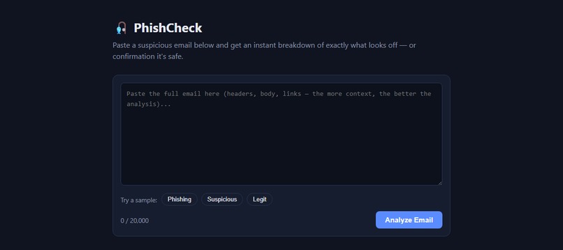 PhishCheck – screenshot 1