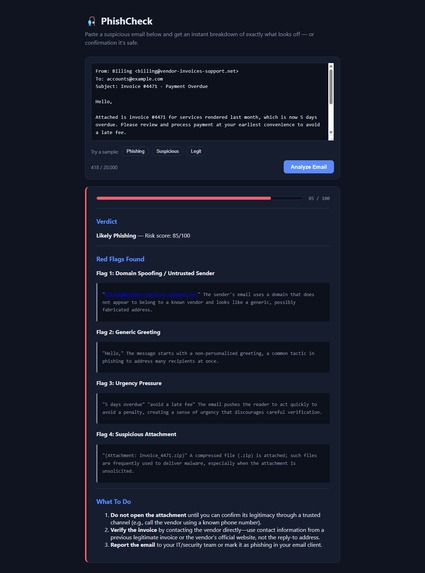 PhishCheck – screenshot 3