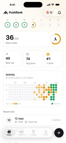PushRank: Push Up Counter Game – screenshot 2