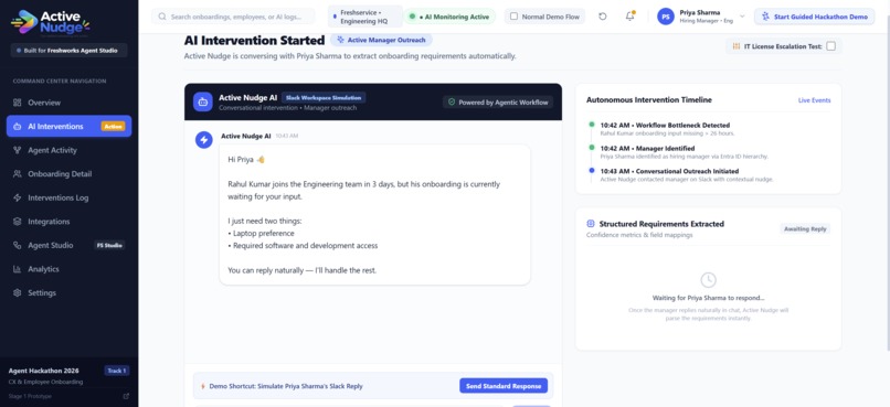 ActiveNudge - Autonomous Employee Onboarding Agent – screenshot 1