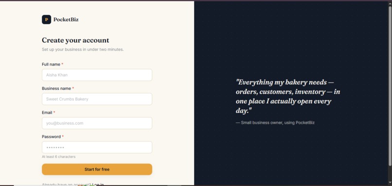 PocketBiz – screenshot 4