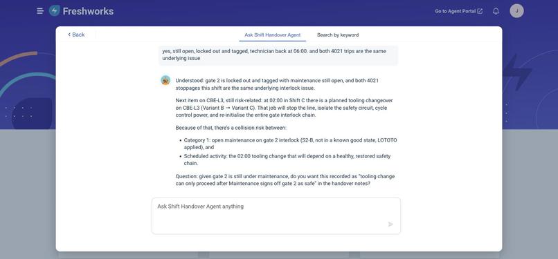 Shift Handover Intelligence - Freshservice AI Agent Studio – screenshot 2