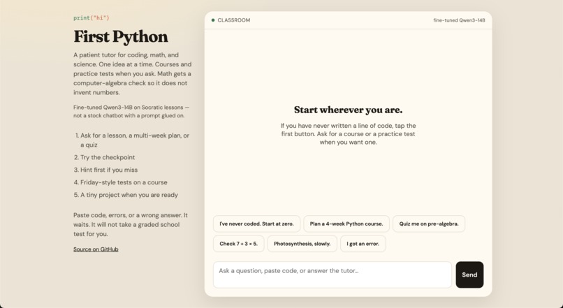 First Python – screenshot 1