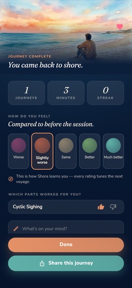 Shora: Personalized Meditation and Journaling – screenshot 8