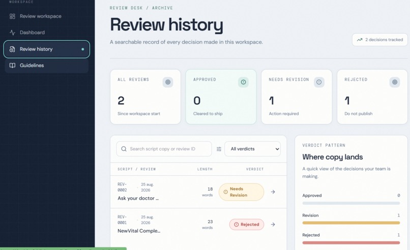 Ad Script Clearance Agent – screenshot 3