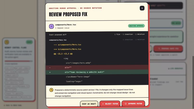 Mend: Safe, verified website repairs with WebMCP – screenshot 5