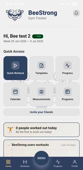 BeeStrong - Gym Tracker – screenshot 1