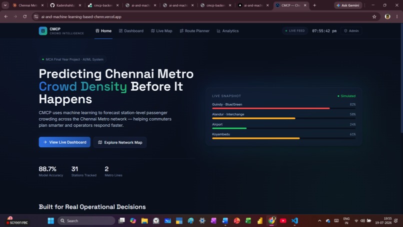 Chennai Metro Crowd Prediction System  – screenshot 1