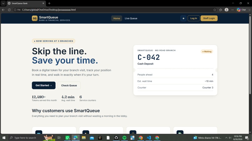 smart queue bank management system – screenshot 1