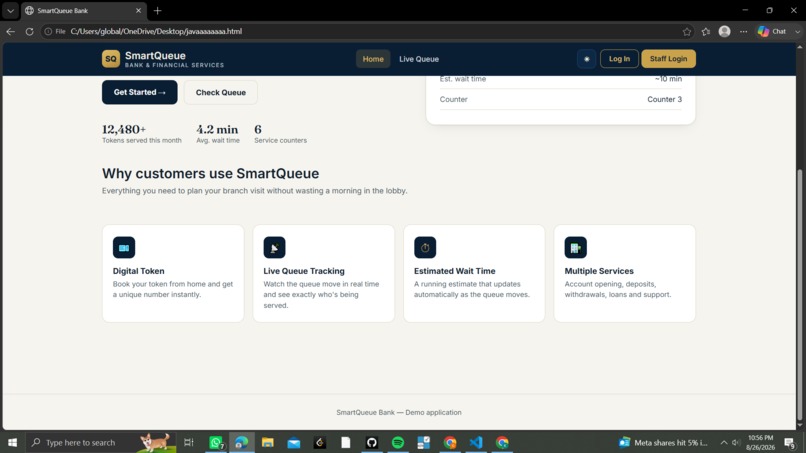 smart queue bank management system – screenshot 2