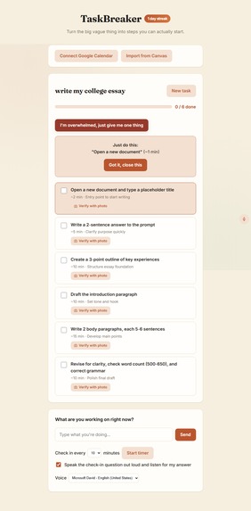 TaskBreaker: Built for Different Brains – screenshot 12