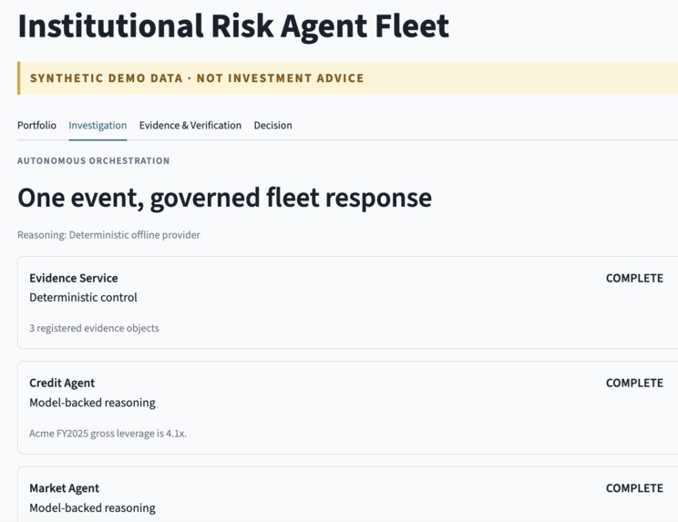 Institutional Risk Agent Fleet – screenshot 2