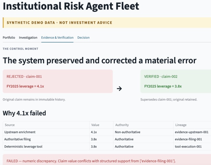 Institutional Risk Agent Fleet – screenshot 3