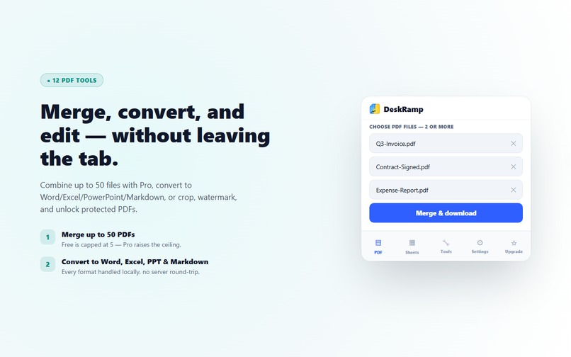 DeskRamp - PDF Toolkit, Sheets & Docs Shortcuts – screenshot 2
