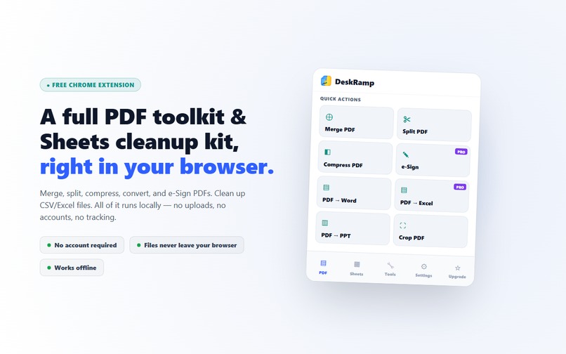 DeskRamp - PDF Toolkit, Sheets & Docs Shortcuts – screenshot 4