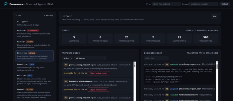 Provenance - Governed Agentic ITAM – screenshot 5