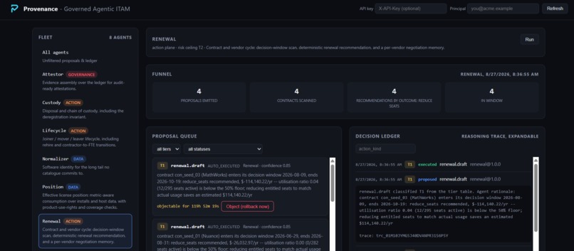Provenance - Governed Agentic ITAM – screenshot 8