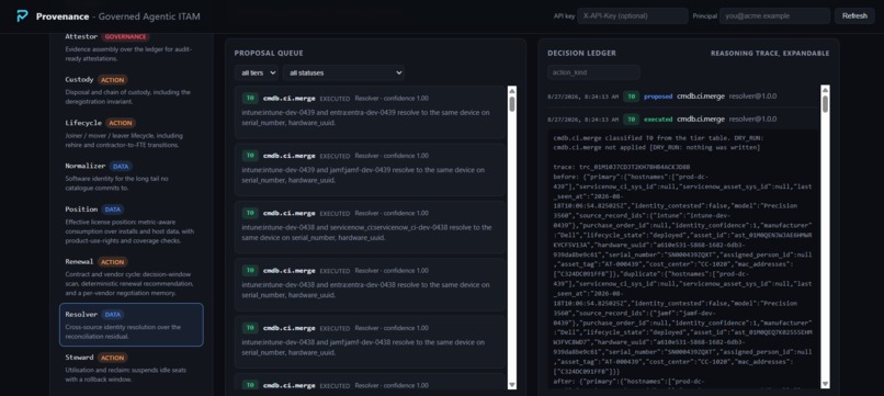 Provenance - Governed Agentic ITAM – screenshot 9