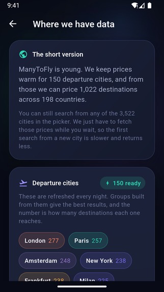Many to Fly: Multi origin flights search – screenshot 2
