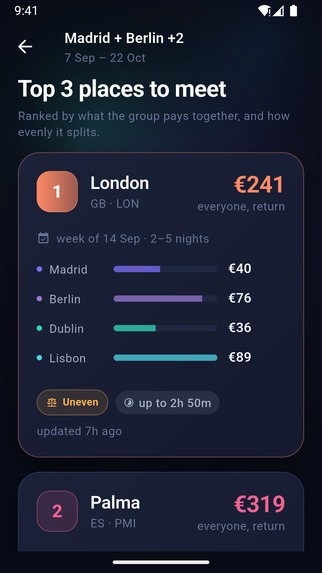 Many to Fly: Multi origin flights search – screenshot 4