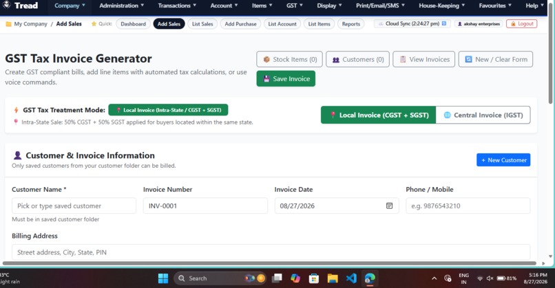 Tread-GST Billing – screenshot 5